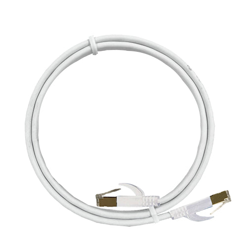 XIC-0.40 40cm shielded Cat 7 flat interface cable, White, M-M